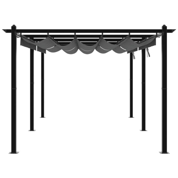 vidaXL Garden Pavilion with Retractable Roof Anthracite 3x6 m Aluminum