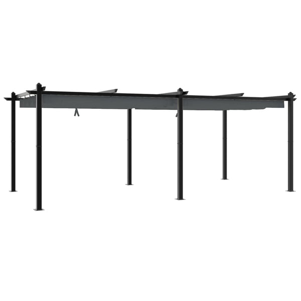 vidaXL Garden Pavilion with Retractable Roof Anthracite 3x6 m Aluminum
