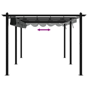 vidaXL Garden Pavilion with Retractable Roof Anthracite 3x6 m Aluminum