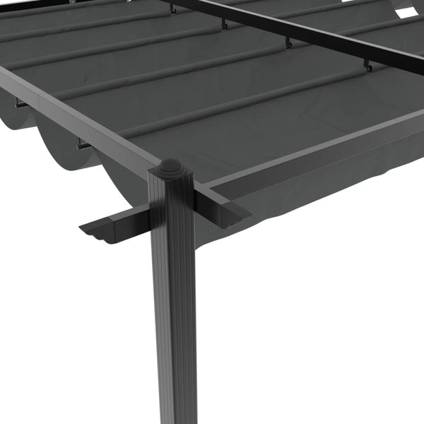 vidaXL Garden Pavilion with Retractable Roof Anthracite 3x6 m Aluminum