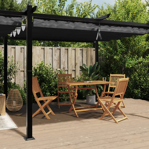 vidaXL Garden Pavilion with Retractable Roof Anthracite 3x6 m Aluminum