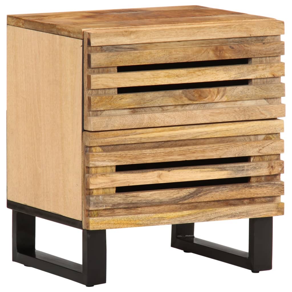 vidaXL Bedside Cabinet 40x34x46 cm Rough Mango Wood