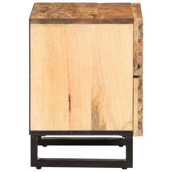 vidaXL Bedside Cabinet 40x34x46 cm Rough Mango Wood