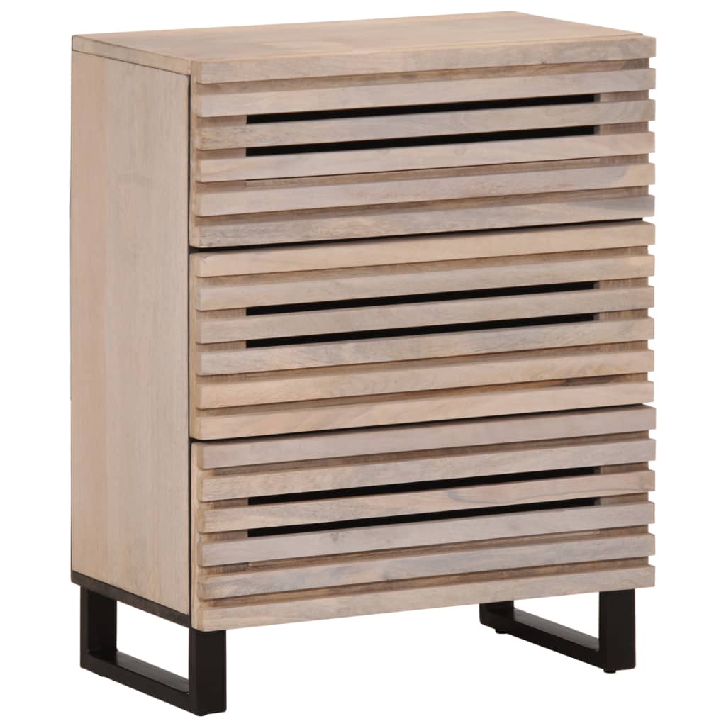 vidaXL Sideboard White 60x34x75 cm Solid Mango Wood