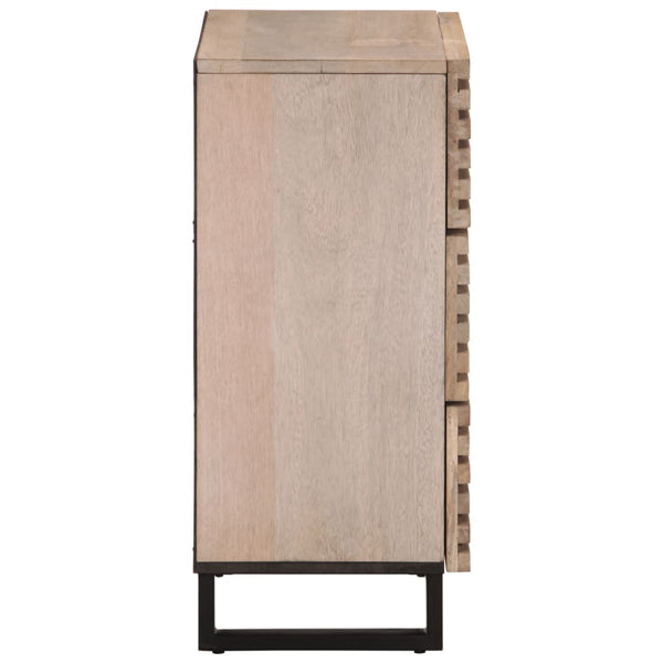 vidaXL Sideboard White 60x34x75 cm Solid Mango Wood