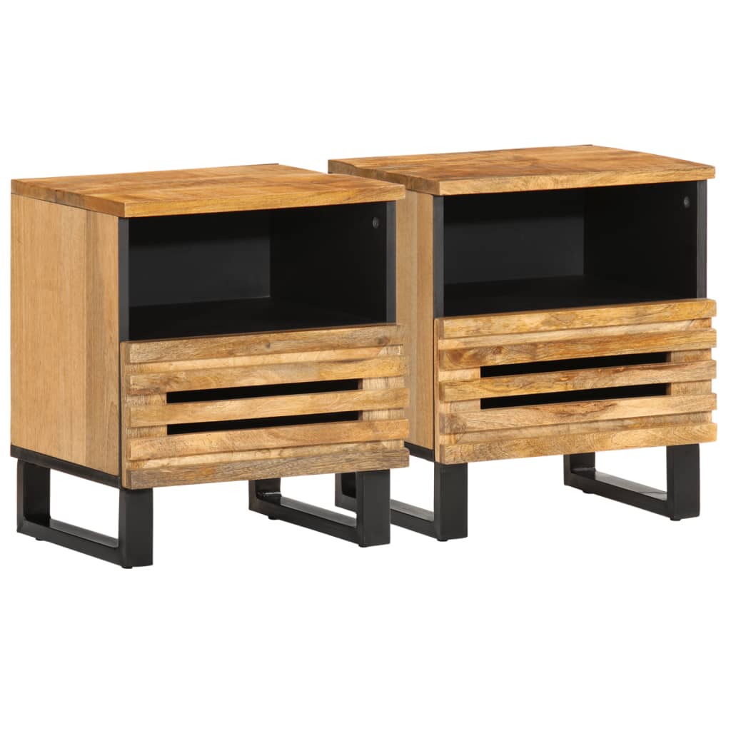 vidaXL Bedside Tables 2 pcs. 40x34x46 cm Rough Mango Wood