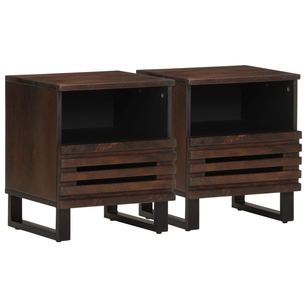 vidaXL Nightstands 2 pcs. 40x34x46 cm Solid Mango Wood