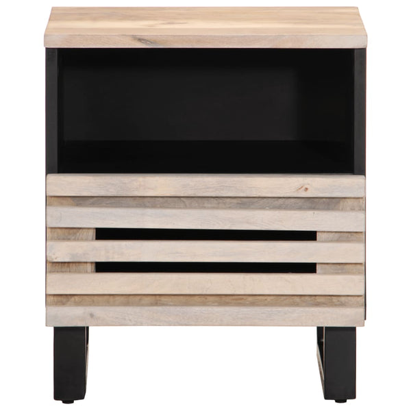 vidaXL Bedside Table 40x34x46 cm Bleached Solid Mango Wood