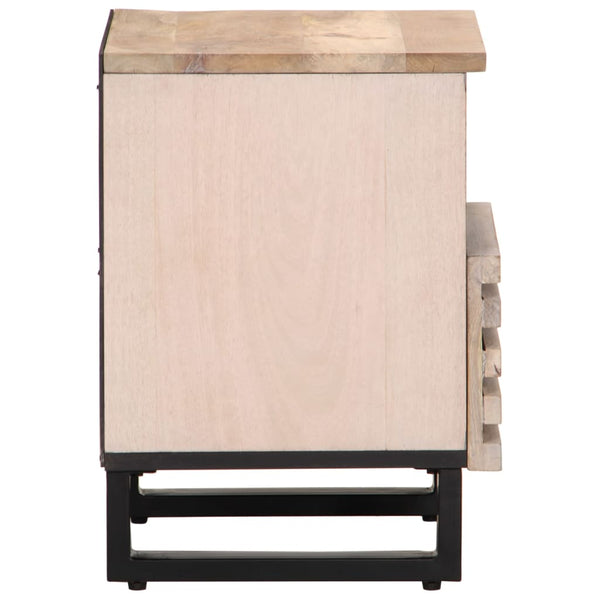 vidaXL Bedside Table 40x34x46 cm Bleached Solid Mango Wood