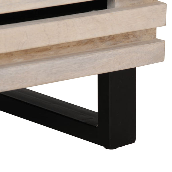 vidaXL Bedside Table 40x34x46 cm Bleached Solid Mango Wood