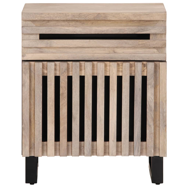 vidaXL Nightstand White 50x34x60 cm Solid Mango Wood