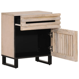 vidaXL Nightstand White 50x34x60 cm Solid Mango Wood