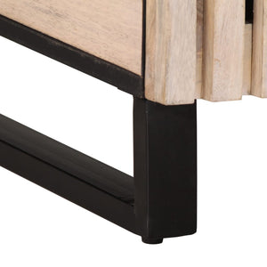 vidaXL Nightstand White 50x34x60 cm Solid Mango Wood
