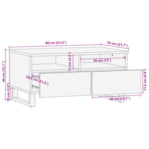 vidaXL Coffee Table Brown 80x55x40 cm Solid Mango Wood