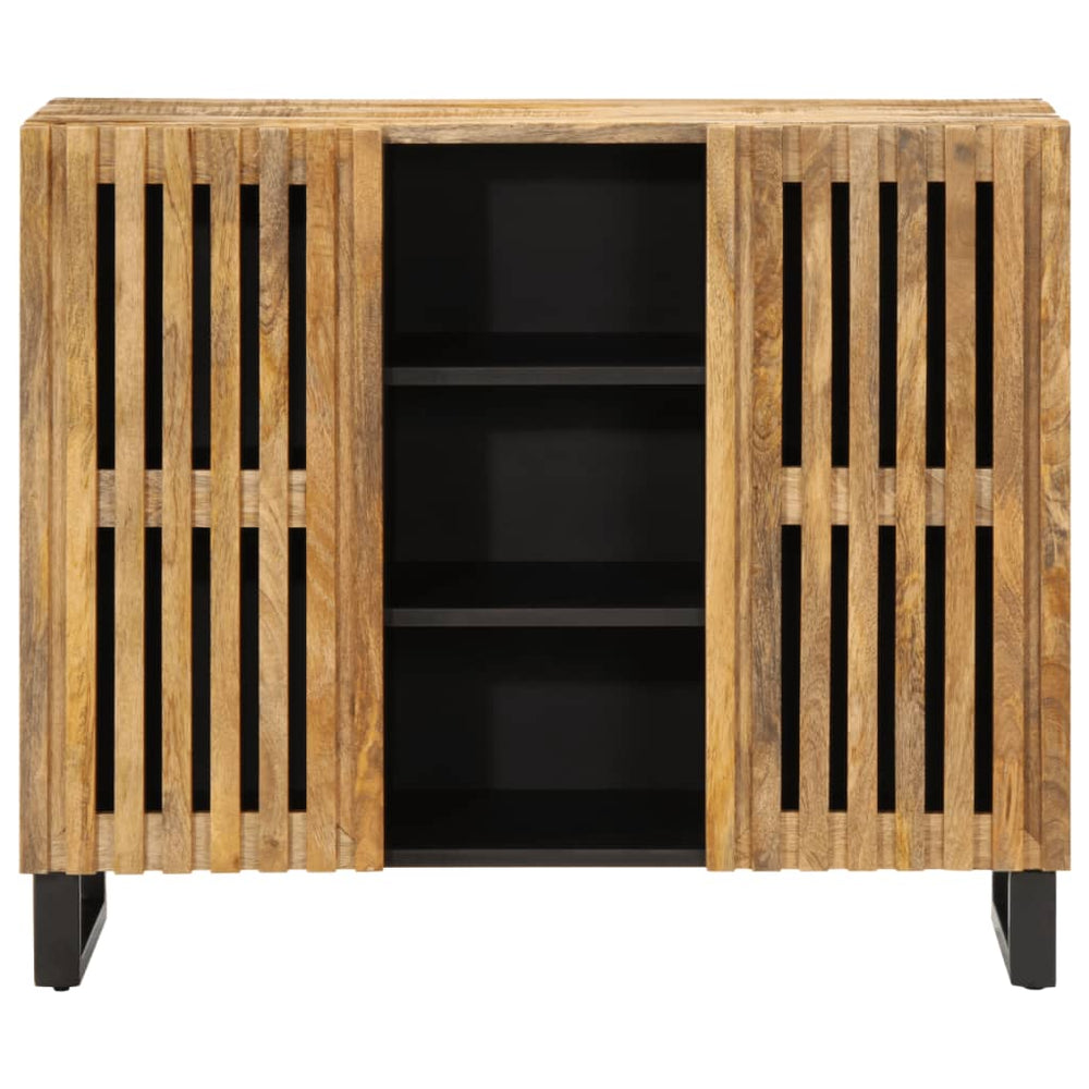vidaXL Sideboard 90x34x75 cm Rough Solid Mango Wood