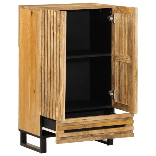 vidaXL Highboard 60x34x100 cm Rough Solid Mango Wood