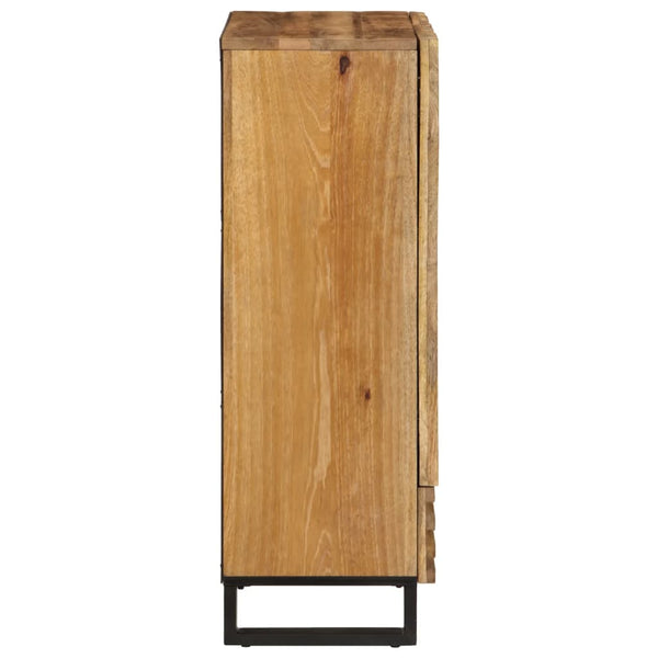 vidaXL Highboard 60x34x100 cm Rough Solid Mango Wood