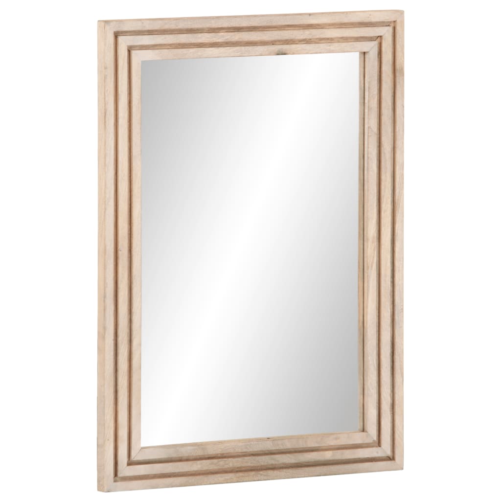 vidaXL Bathroom Mirror 50x70 cm Solid Mango Wood and Glass