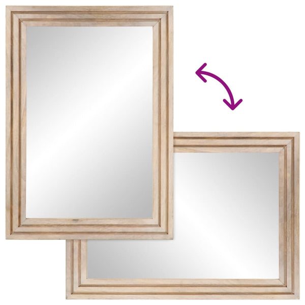 vidaXL Bathroom Mirror 50x70 cm Solid Mango Wood and Glass