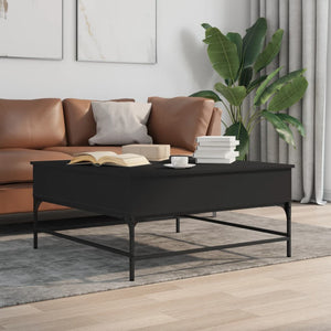 vidaXL Coffee Table Black 95x95x45 cm Engineered Wood and Metal