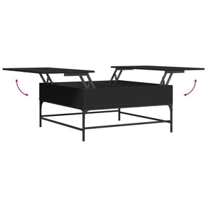 vidaXL Coffee Table Black 95x95x45 cm Engineered Wood and Metal