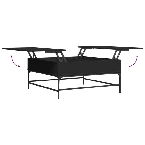 vidaXL Coffee Table Black 95x95x45 cm Engineered Wood and Metal