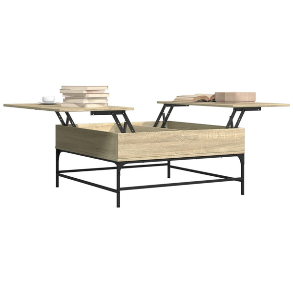 vidaXL Coffee Table Sonoma Oak 95x95x45 cm Engineered Wood and Metal