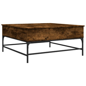 vidaXL Coffee Table Smoked Oak 95x95x45 cm Engineered Wood and Metal