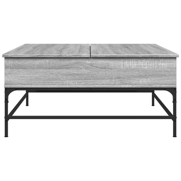 vidaXL Coffee Table Grey Sonoma 95x95x45 cm Engineered Wood and Metal