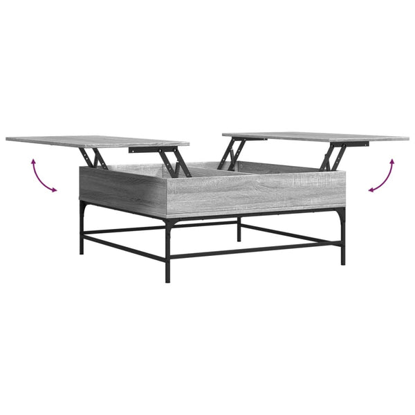 vidaXL Coffee Table Grey Sonoma 95x95x45 cm Engineered Wood and Metal