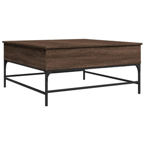 vidaXL Coffee Table Brown Oak-Look 95x95x45 cm Engineered Wood Metal