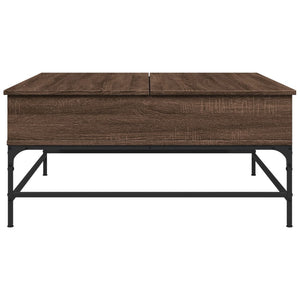 vidaXL Coffee Table Brown Oak-Look 95x95x45 cm Engineered Wood Metal