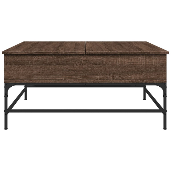 vidaXL Coffee Table Brown Oak-Look 95x95x45 cm Engineered Wood Metal