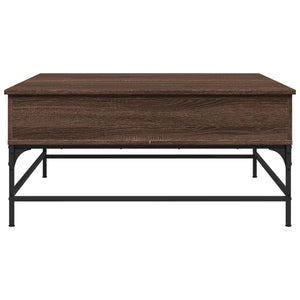 vidaXL Coffee Table Brown Oak-Look 95x95x45 cm Engineered Wood Metal