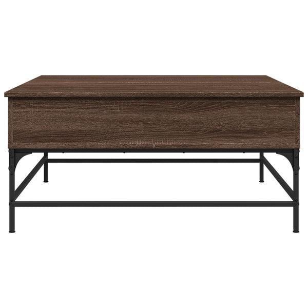 vidaXL Coffee Table Brown Oak-Look 95x95x45 cm Engineered Wood Metal