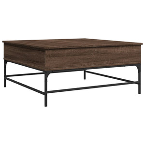 vidaXL Coffee Table Brown Oak-Look 95x95x45 cm Engineered Wood Metal
