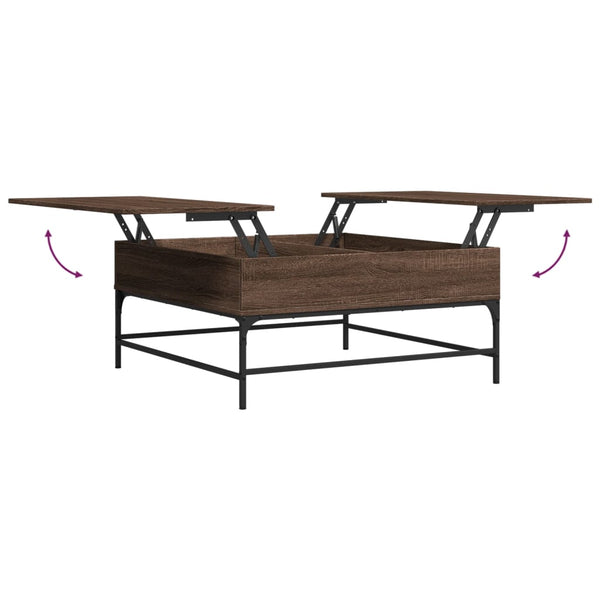 vidaXL Coffee Table Brown Oak-Look 95x95x45 cm Engineered Wood Metal