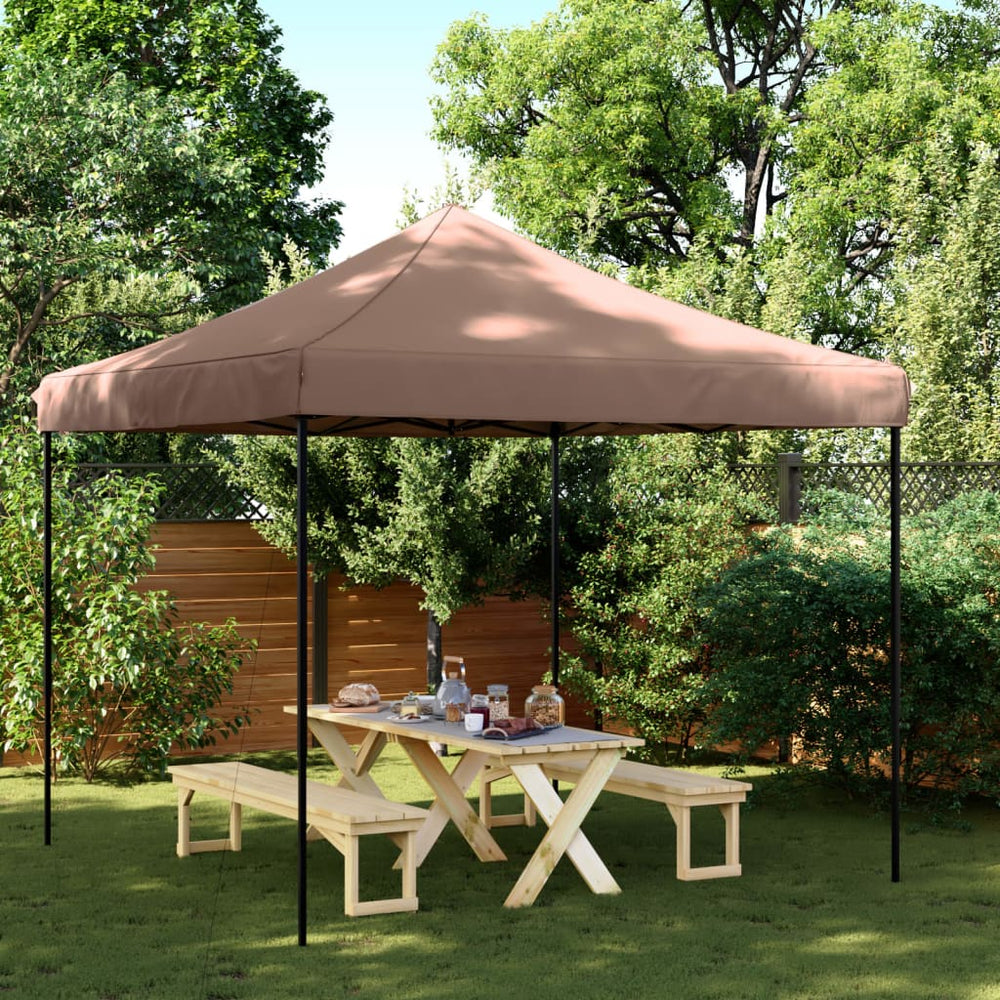 vidaXL Pop-Up Party Tent Foldable Brown 292x292x315 cm
