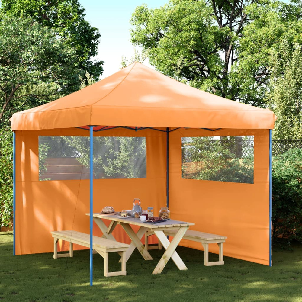 vidaXL Pop-Up Folding Party Tent with 2 Side Walls Orange