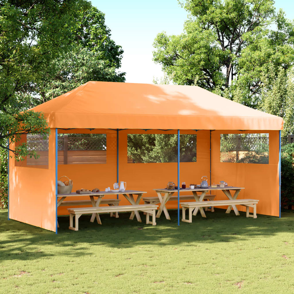 vidaXL Pop-Up Foldable Party Tent with 3 Side Walls Orange