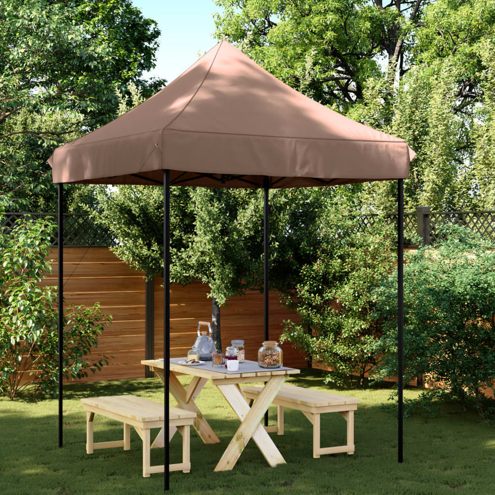 vidaXL Pop-Up Party Tent Folding Brown 200x200x306 cm