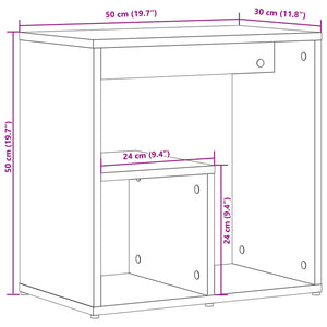 vidaXL Side Table Black 50x30x50 cm Engineered Wood