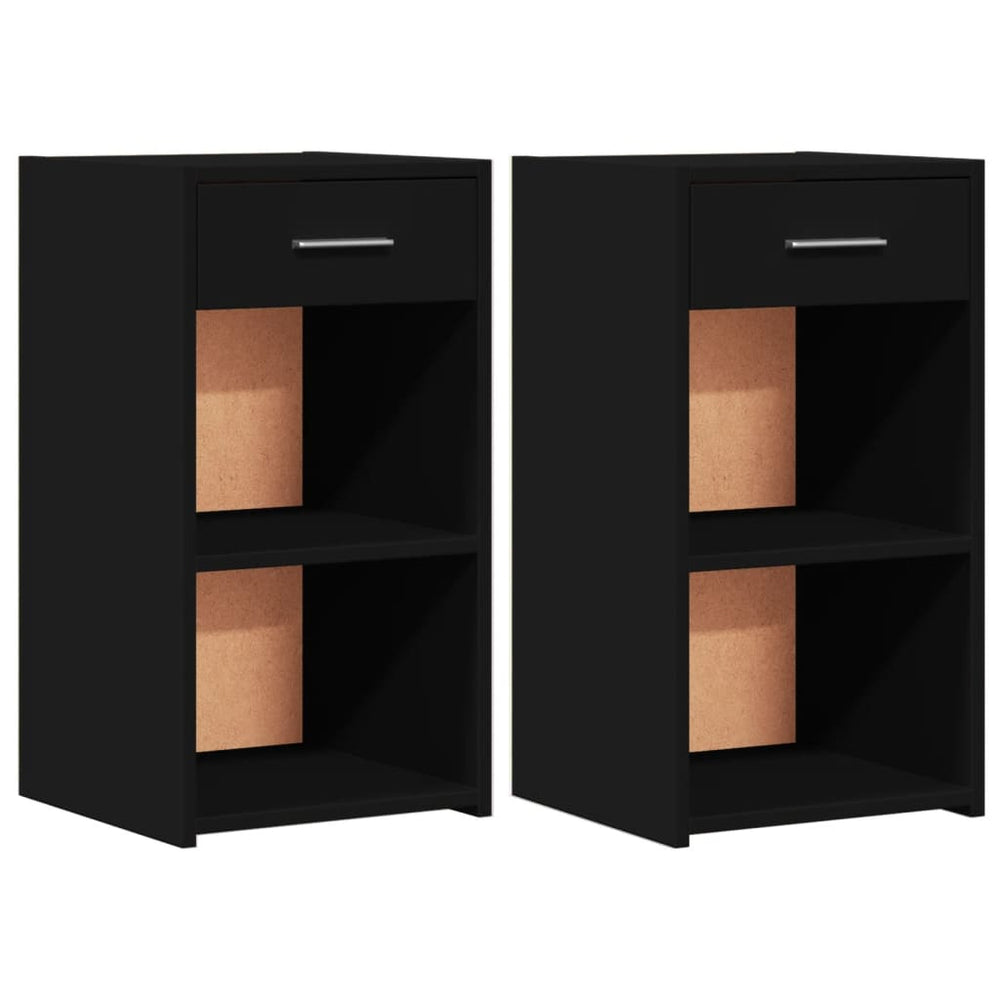 vidaXL Nightstands 2 pcs. Black 35x34x65 cm Engineered Wood