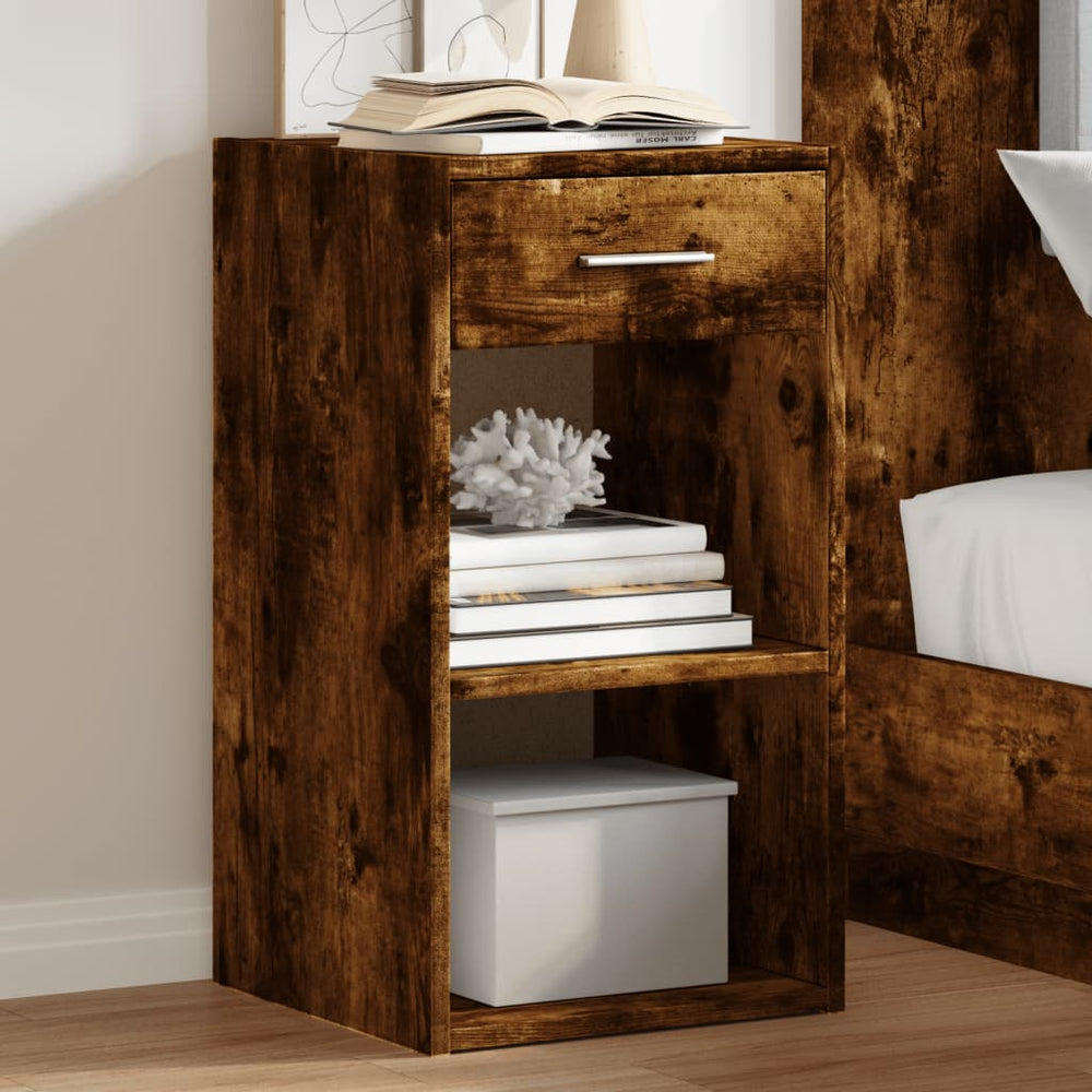 vidaXL Nightstands 2 pcs Smoked Oak 35x34x65 cm Engineered Wood