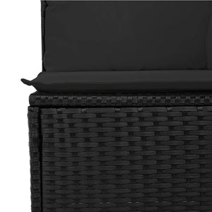vidaXL 14-piece Garden Sofa Set with Cushions Black Poly Rattan