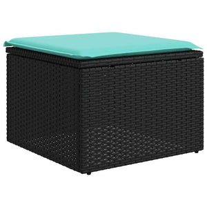 vidaXL 8-Piece Garden Sofa Set with Cushions, Black Poly Rattan