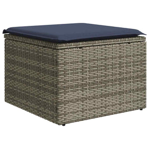 vidaXL 9-piece Garden Sofa Set with Cushions, Grey, Poly Rattan