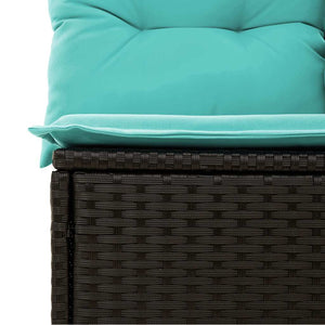 vidaXL 14-Piece Garden Sofa Set with Cushions, Black Poly Rattan