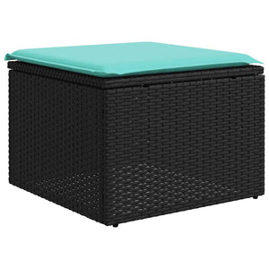 vidaXL 10-Piece Garden Sofa Set with Cushions, Black Poly Rattan