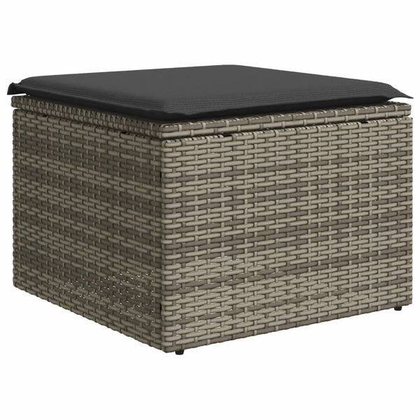 vidaXL 10-Piece Garden Sofa Set with Cushions Grey Poly Rattan